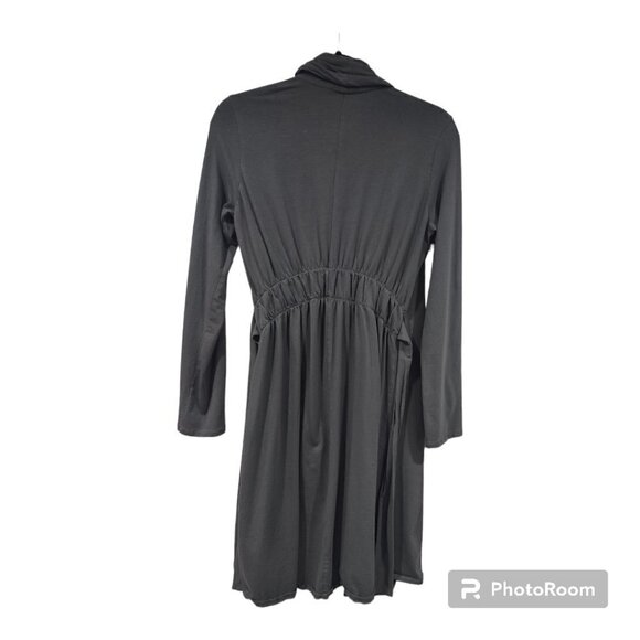 Elegentees Wrap Cardigan Front Tie Dark Forest Green Size Medium - Picture 3 of 4